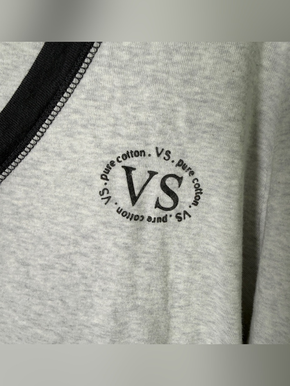 Victoria’s Secret VS Pure Cotton Sleep Shirt Nightgown Gray Black Trim Size XL - Picture 3 of 9